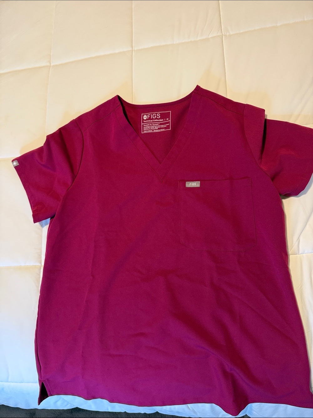 FIGS Women’s Catarina Scrub Top - Dark Magenta